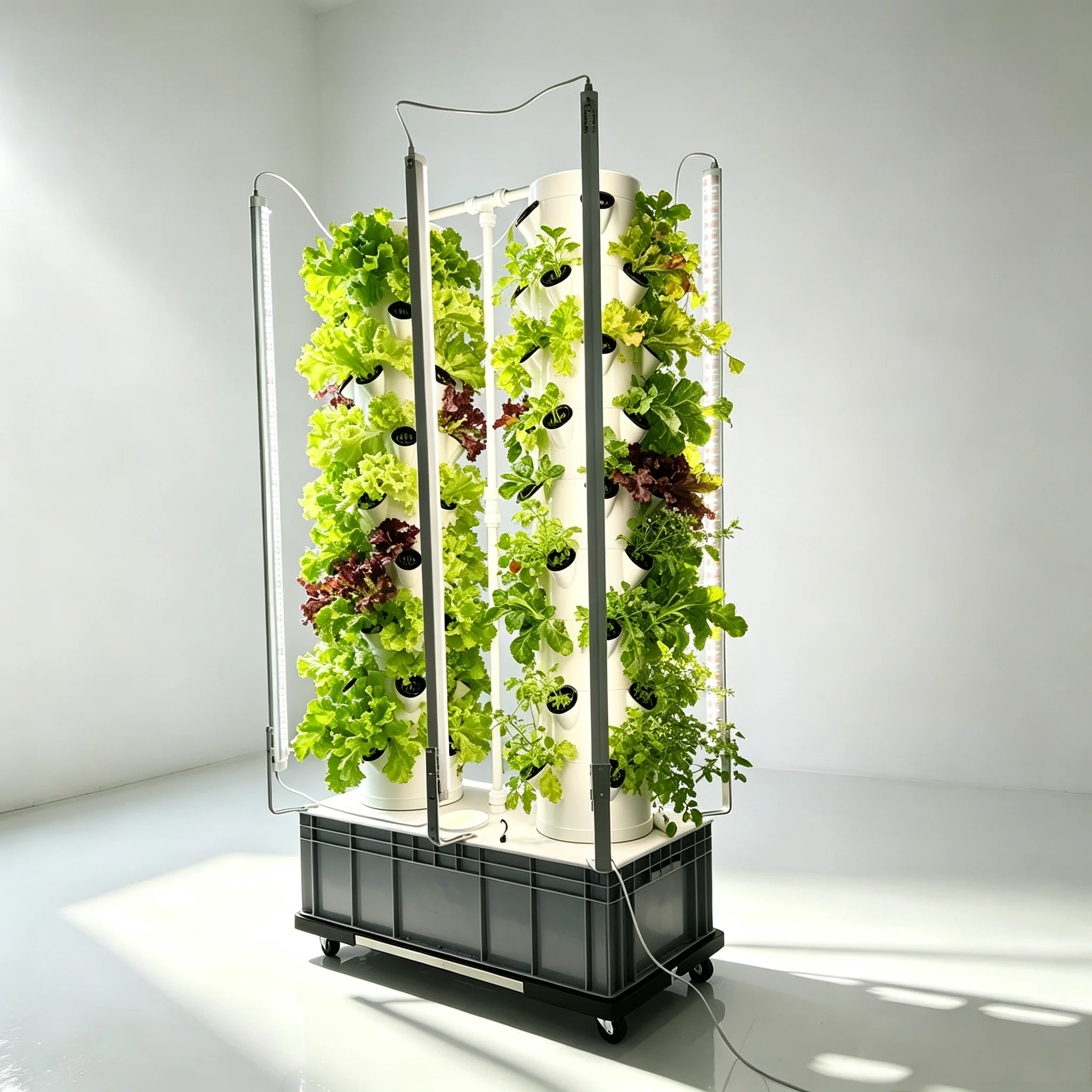 90 Pods Hydroponic Tower with Grow Light,Double Towers 9 Tiers Aeroponic Tower System Kit for Indoor & Outdoor Home Garden