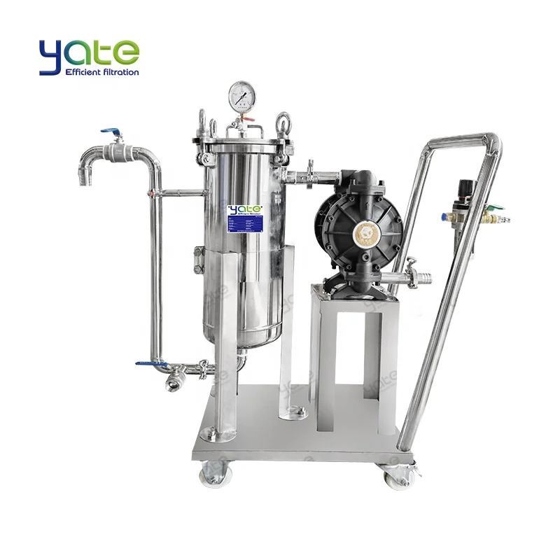 

Industrial Stainless Steel Honey Filtering Machine Movable Bag Filter Housing