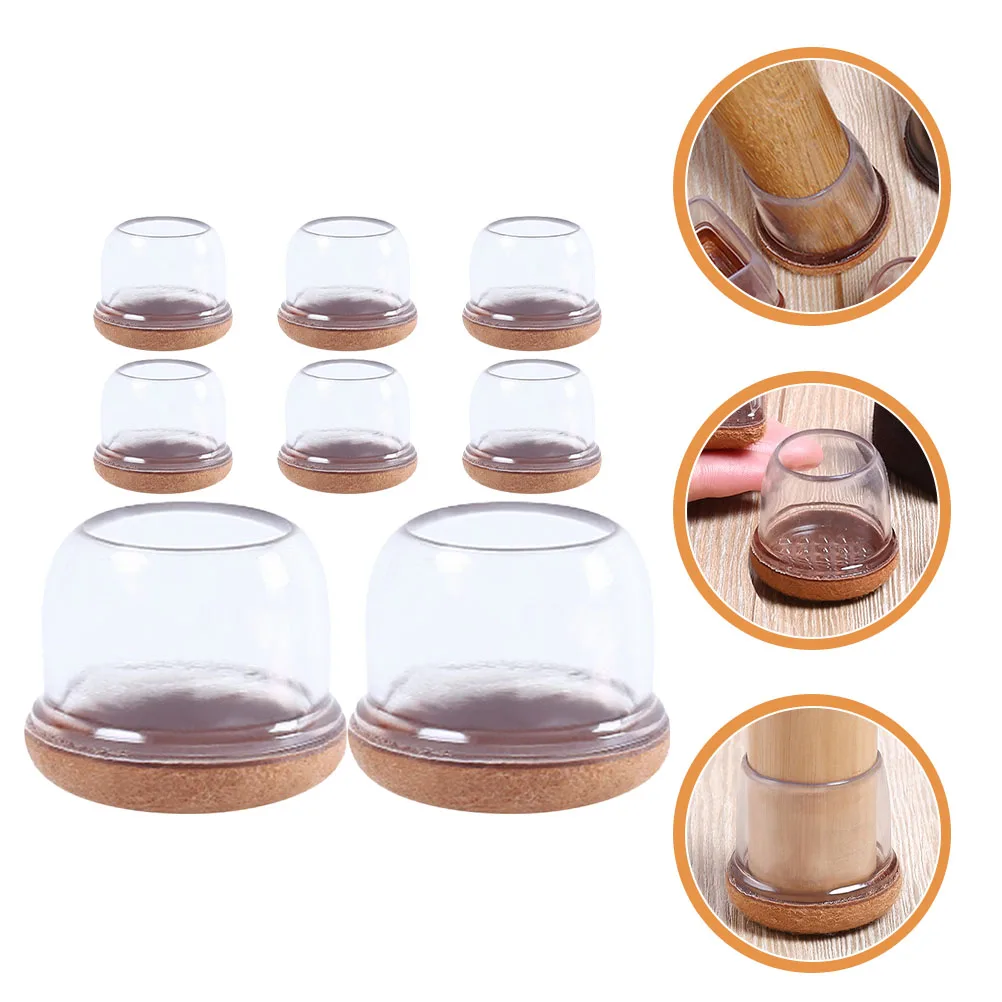 

8pcs Chair Leg Protectors Table Caps Furniture Pads Durable Reusable Noise Reduction Floor Mats TPE Leg Covers