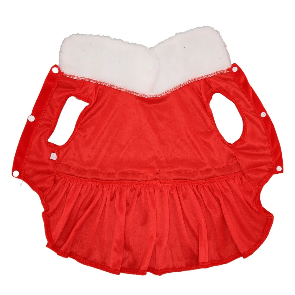 Soft Fabric Christmas Pet Outfit Warm Thick Lining Festive Printed Santa Dog Costume Lightweight Wear Adjustable Fit