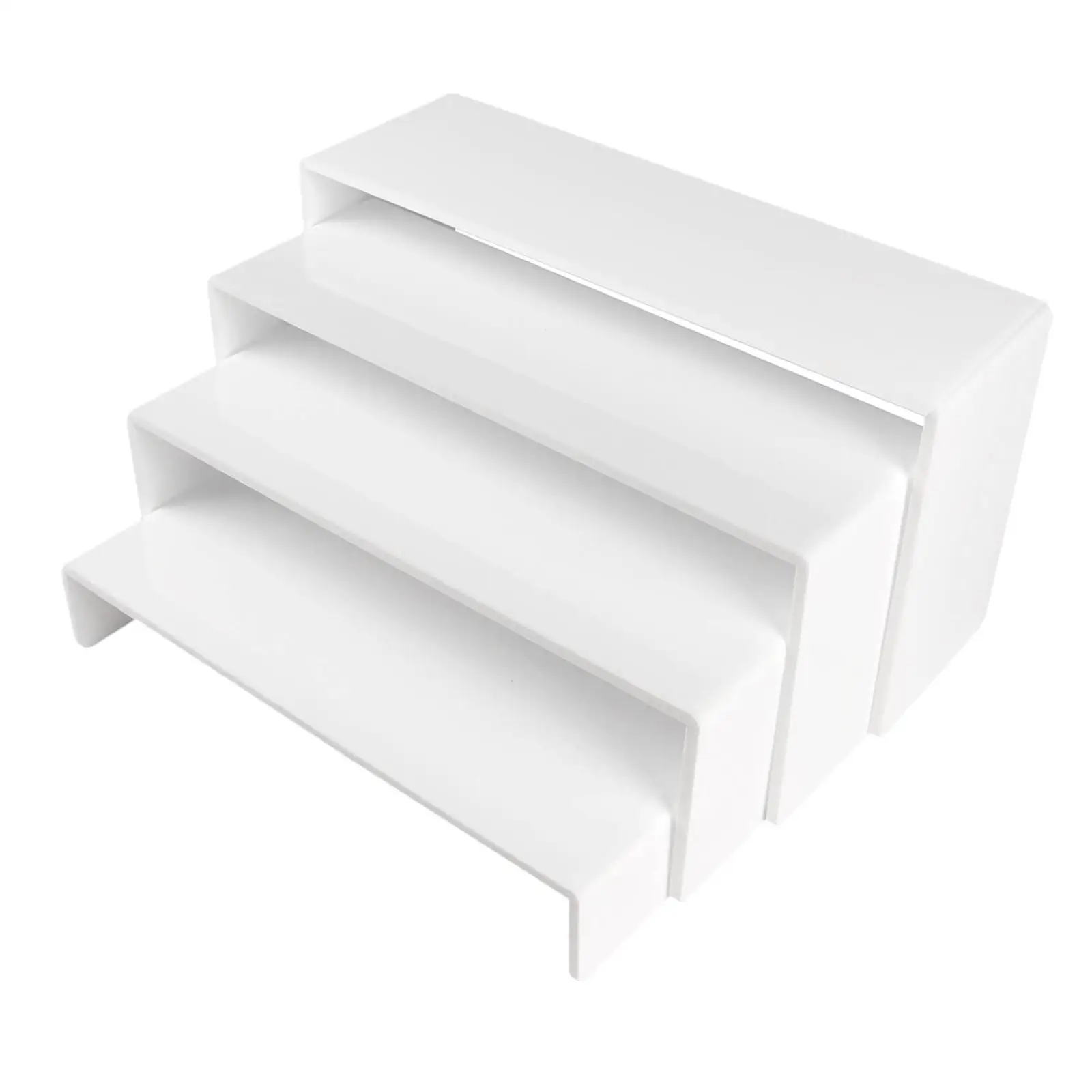 4 Pieces Acrylic Display Riser Organizer Jewelry Display Shelf Riser for Collectibles Perfume Figures Toy Jewelry Organization