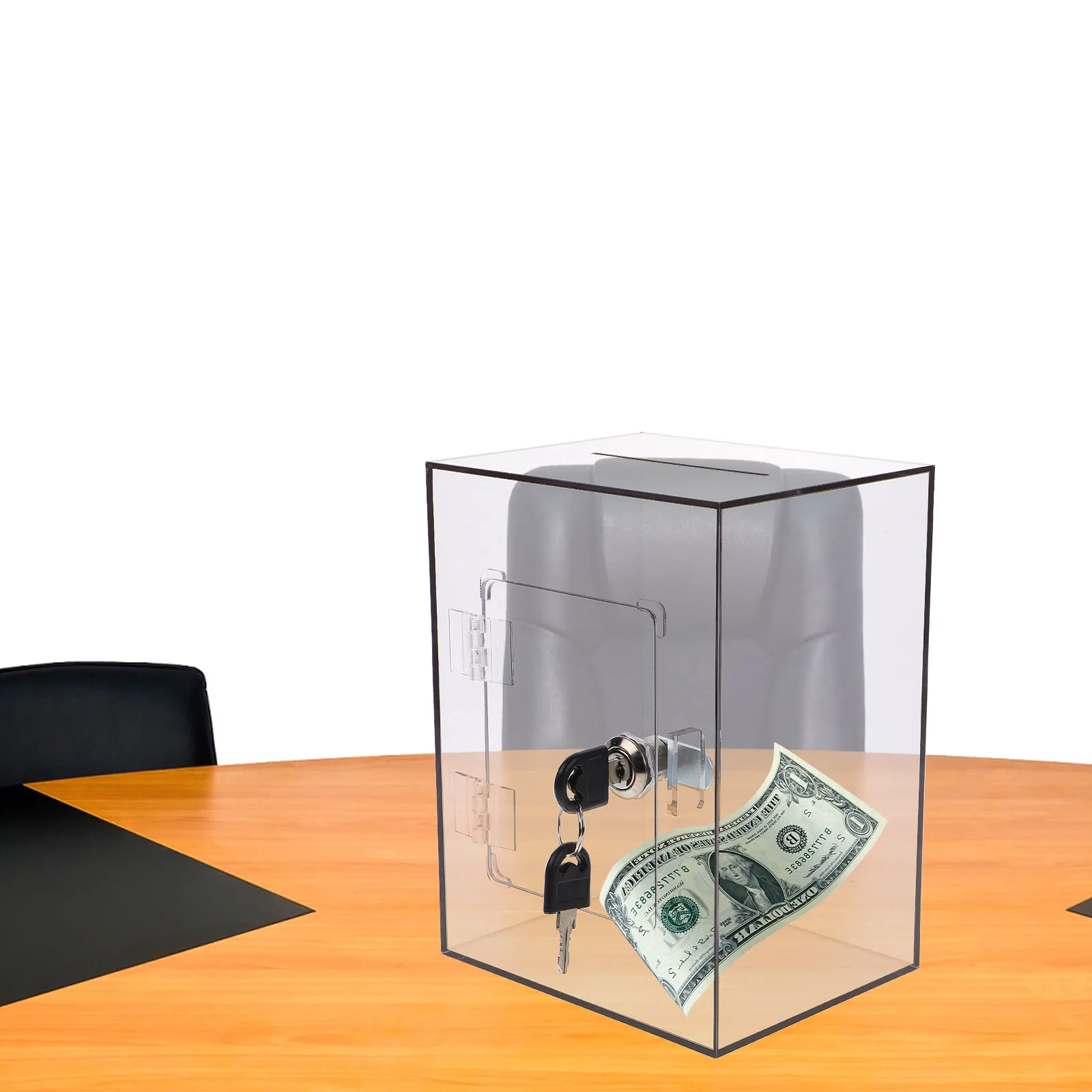 Donation Box Acrylic Lock Clear Suggestion Ballot Complaint Mailbox Voting Collection Fundraising Container Clear Acrylic Box
