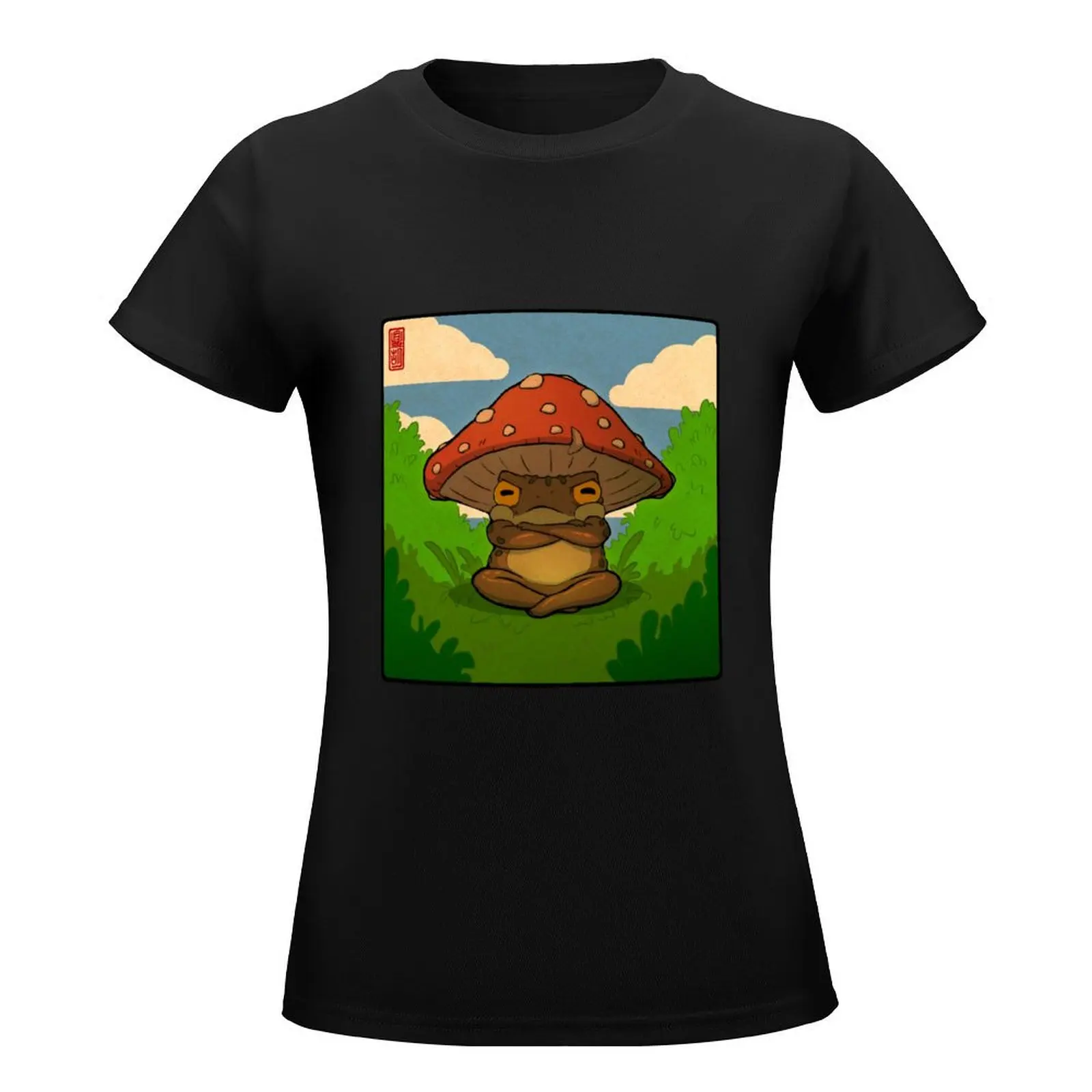 toad in toadstool hat art T-Shirt vintage quick-drying t-shirt dress for Women graphic