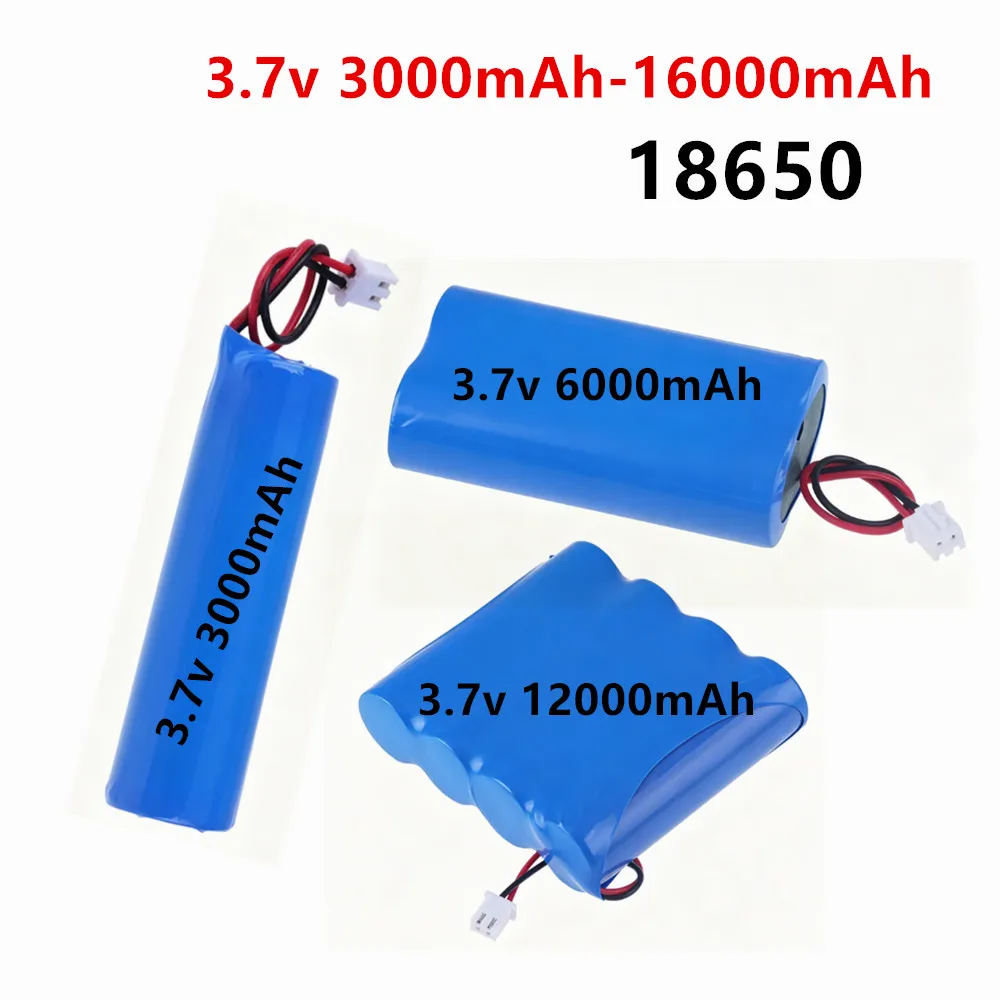Lithium ion Battery 18650 3.7v 3000mAh 6000mAh 8000mAh 12000mAh For speakers, radios, headlights, toys, etc. 4.2V