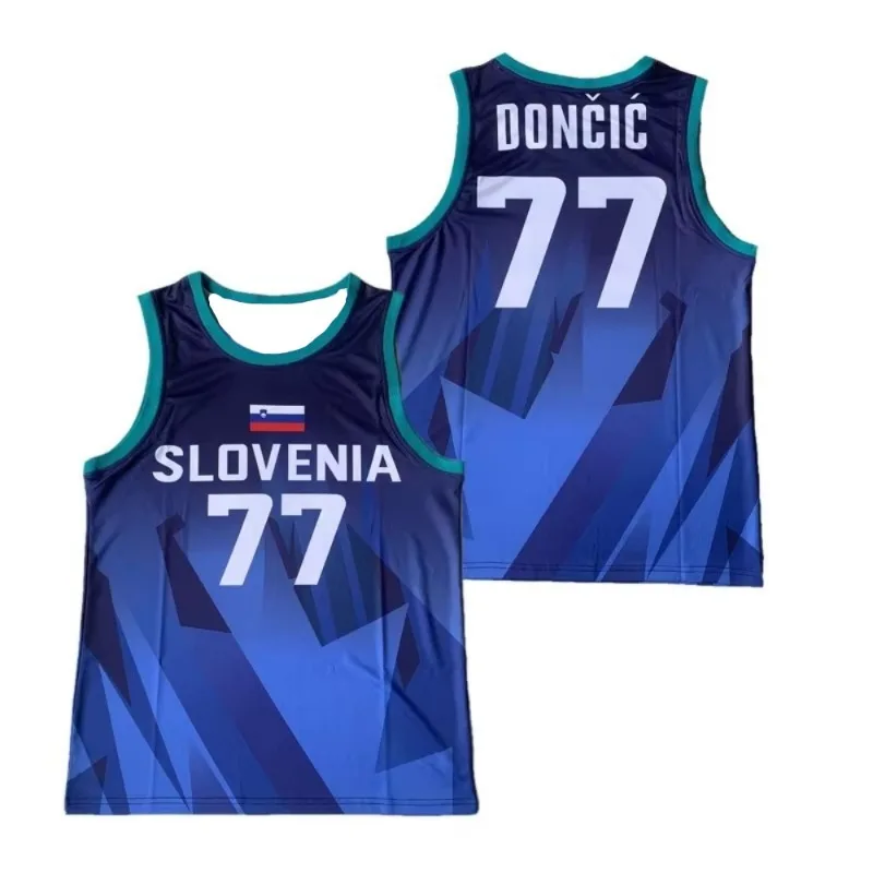 

Slovenian Basketball T-shirt 77 Doncic Jersey Premium Outdoor Sports Jersey