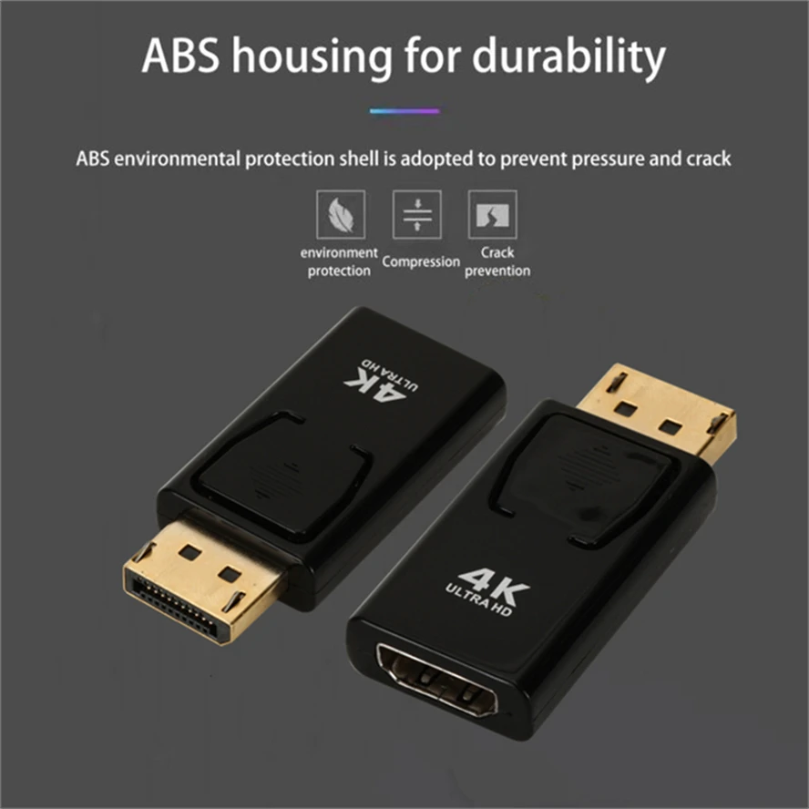 4K DP DisplayPort to HDMI-compatible Adapter Converter Display Port DP to HDMI-compatible HDTV Adapter Video Audio PC Laptop image 4