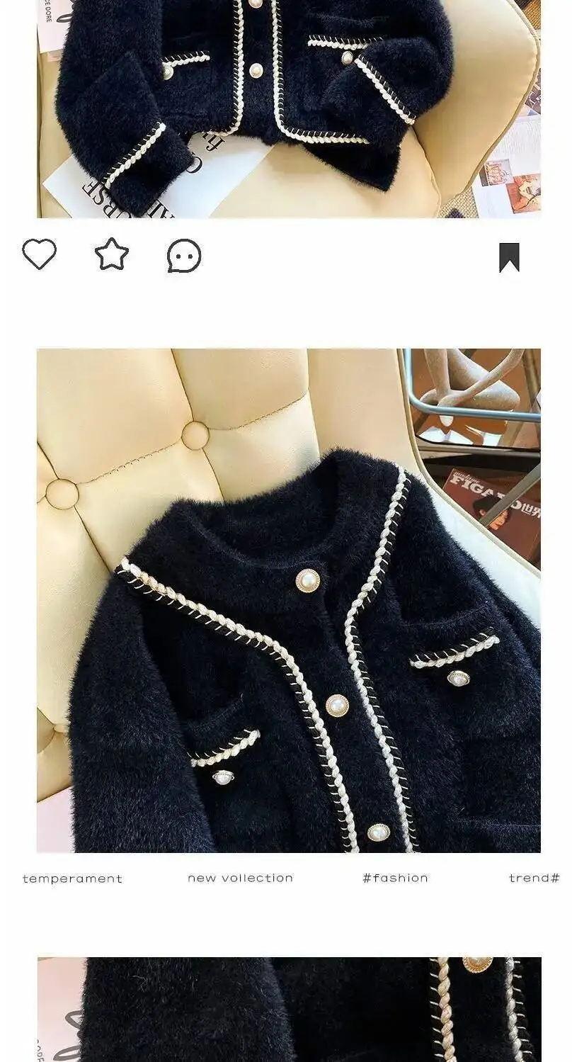 Modische, vielseitige Jacke, lockere Frühlings- und Herbst-Neue Strickjacke