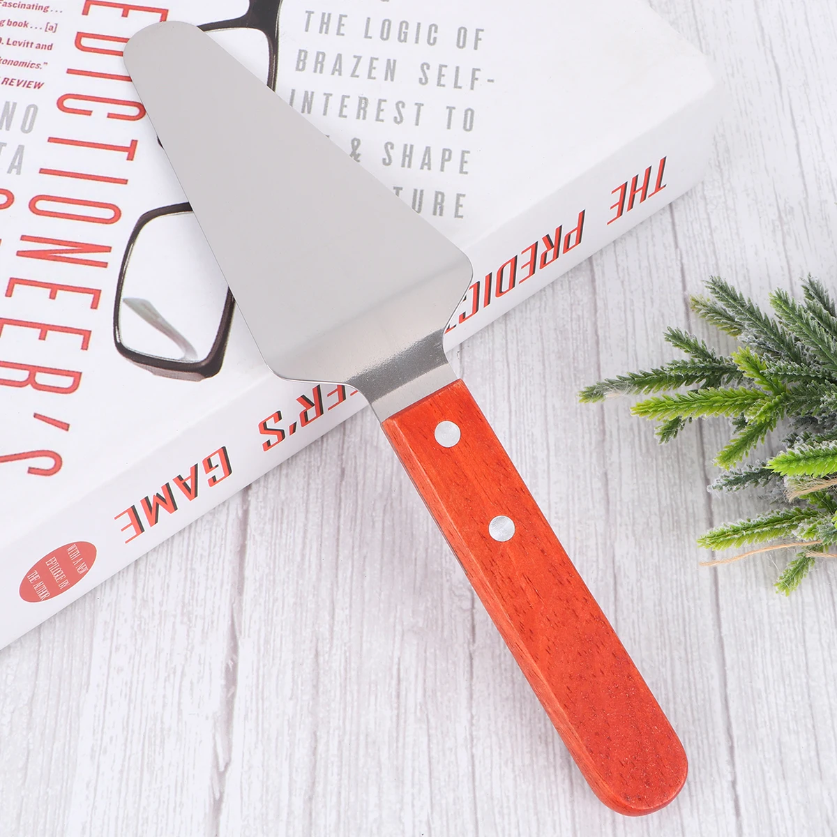 

3pcs Pizza Shovel Hollow Steak Spatula Triangle Cheese Spatula Frying Shovel Pancake Turner Stainless Steel Wooden Handle