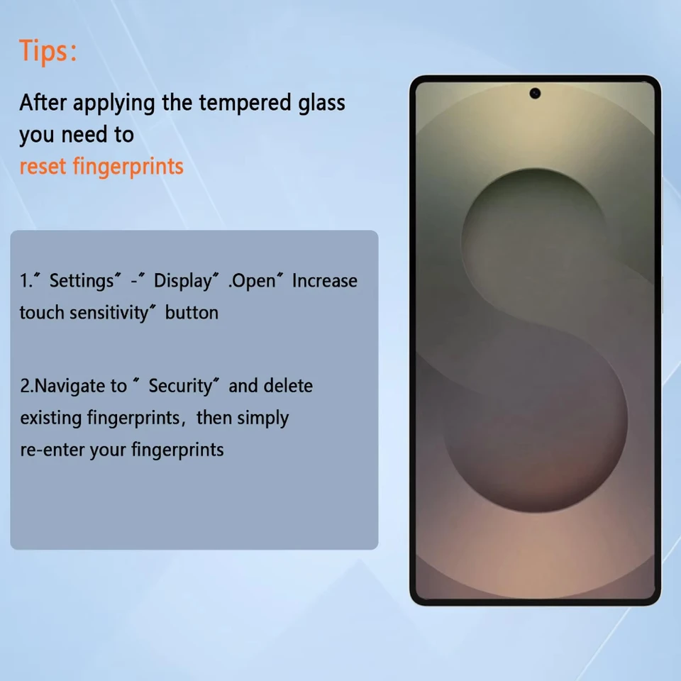 1-3 Piezas Protector de Pantalla con Recubrimiento Oleofóbico para Samsung S26 Ultra S24 Plus S25 Ultra S25 Edge Desbloqueo por Huella Dactilar Vidrio Templado 3