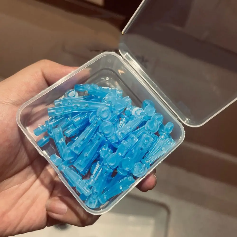 50 pièces/boîte dissolvant de points noirs jetable acné aiguille soins de la peau professionnel dissolvant de points noirs outil extracteur de imperfections bleu