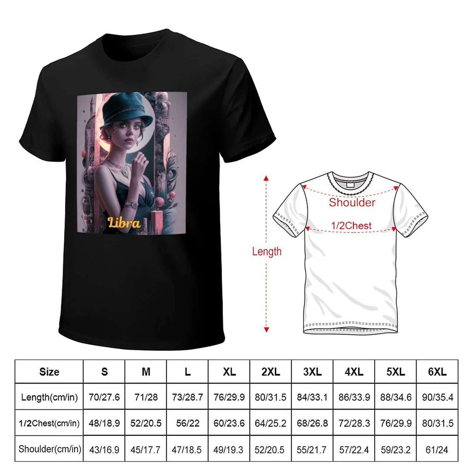 Libra Zodiac, whimsical lady, libra girl sexy T-Shirt Tough Fabric Work Tee