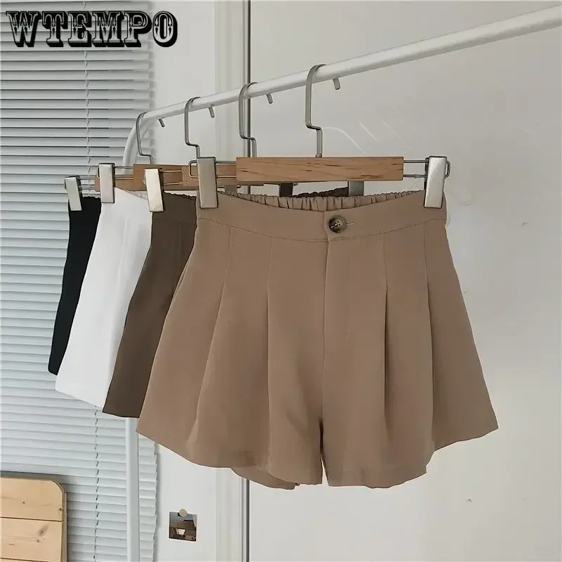 Summer Oversized Pleated Shorts High Waisted A-line Wide Leg Pants Casual Pants Drop Shipping