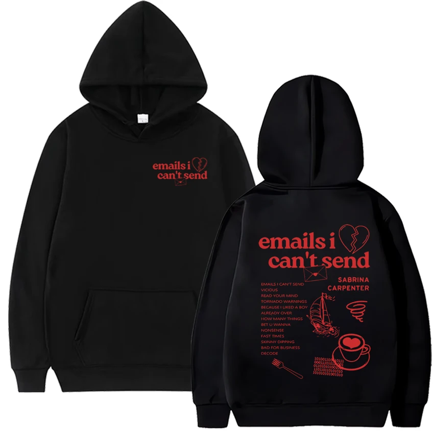 Sabrina Carpenter Nonsense Emails I Can‘t Send Graphic Hoodies Men Women Trendy Hoodie Long Sleeve Sweatshirts Unisex Fan Gift