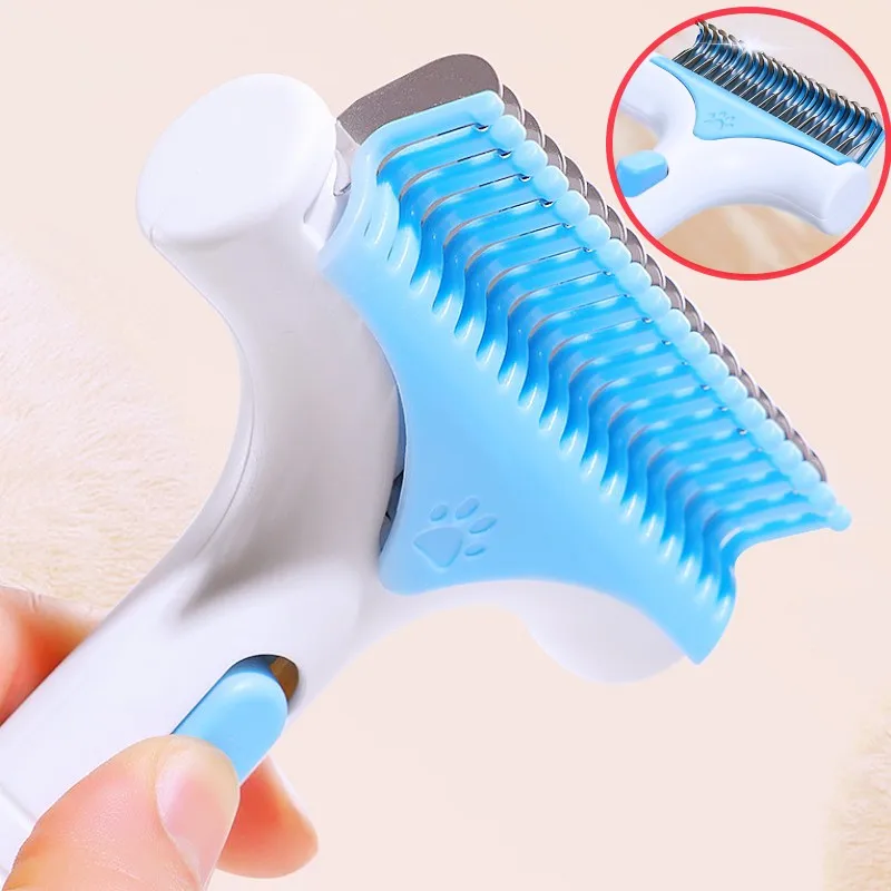 

Dog Brush Knife Dogs Comb Automatic Pet Hair Remover Dog Grooming One Button Combs for Pet Hair Knot Clean Hangingable Cat Comb