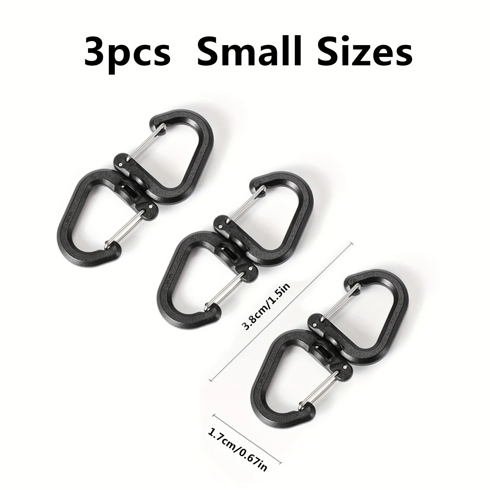 3pcs 360 Degree Rotating Hook Portable S-Hook Multifunctional Backpack Buckle Camping Additions Outdoor Hook Clip Backpack Hooks