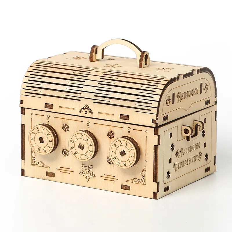 

Monny Box/Coin bank Wooden Puzzle Kits Password Jewelry case DIY Assembly Puzzle for Children Montessori Toys