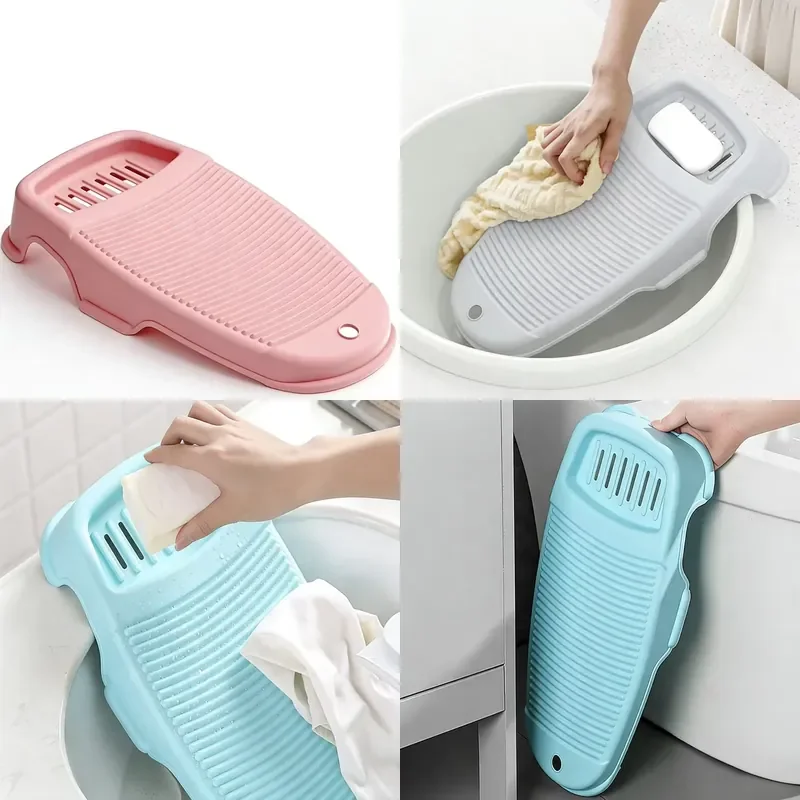 Portable PP Laundry Board with Soap Rack Non Slip Hand Wash Board Durable for Clothes Underwear Socks