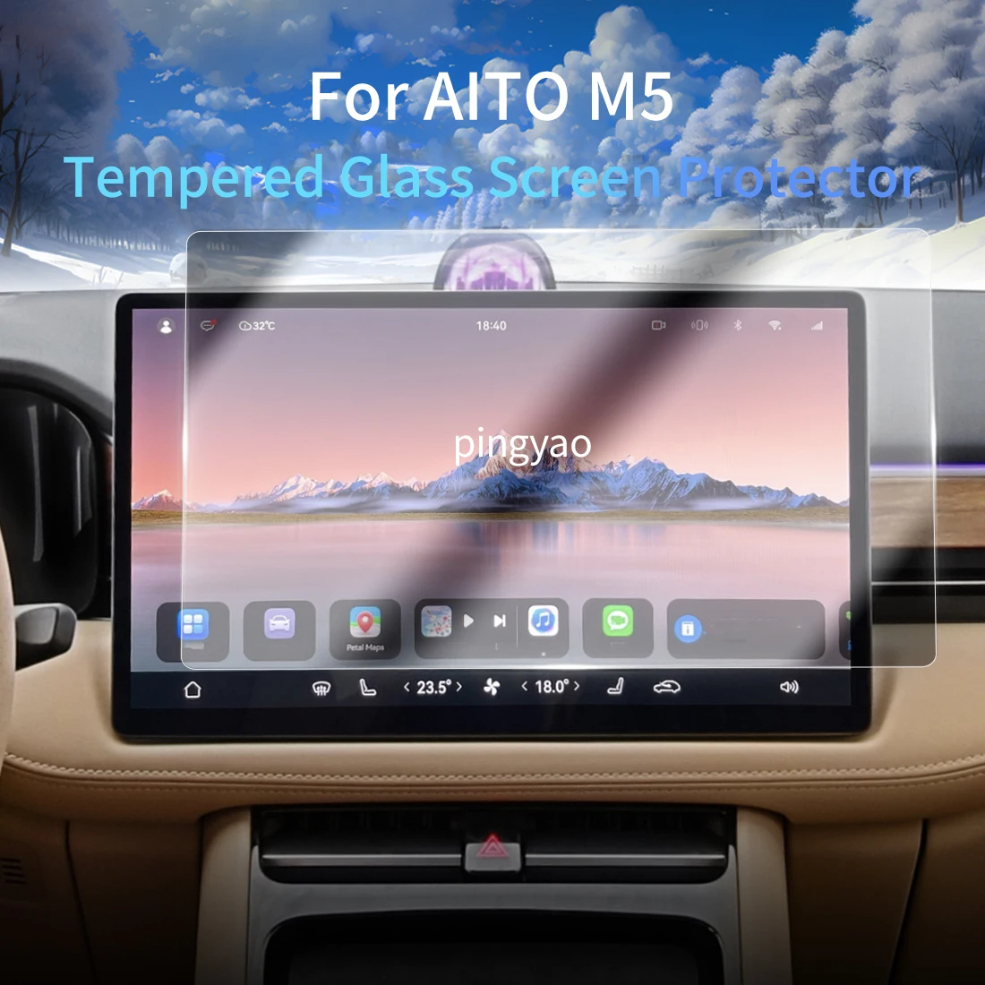 

Car Sticker Screen Protector Navigation Display Tempered Glass Protective Film Car Accessories Vehicle For 24 AITO M5