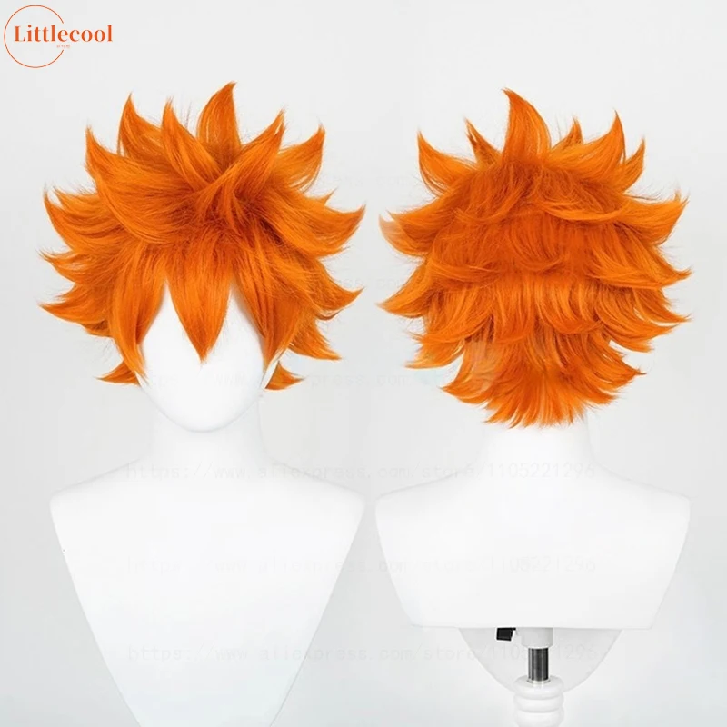

High Quality Shoyo Hinata Cosplay Wig Orange Fluffy Short Heat Resistant Synthetic Hair Halloween Party Anime Wigs + Wig Cap