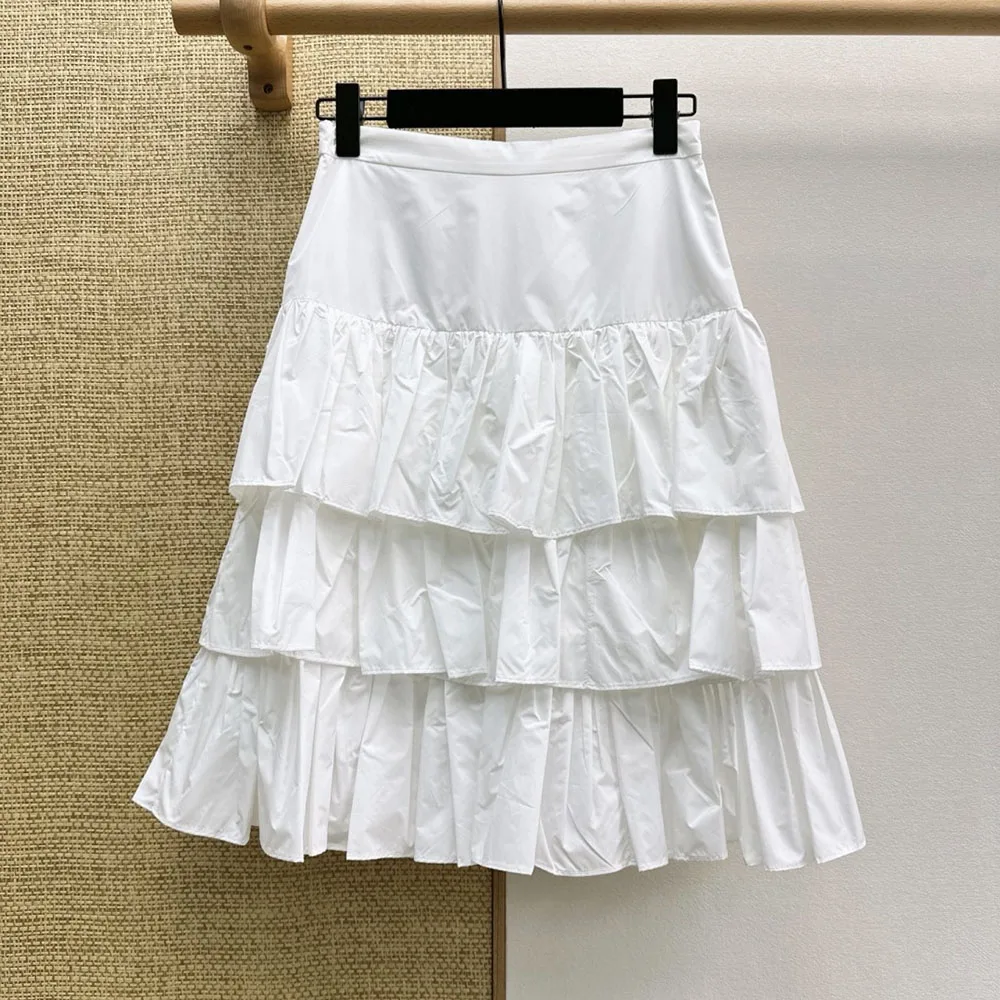 

High-quality 2026 new style women's solid-color half-length ruffled short skirt, casual and cute style xy2641066