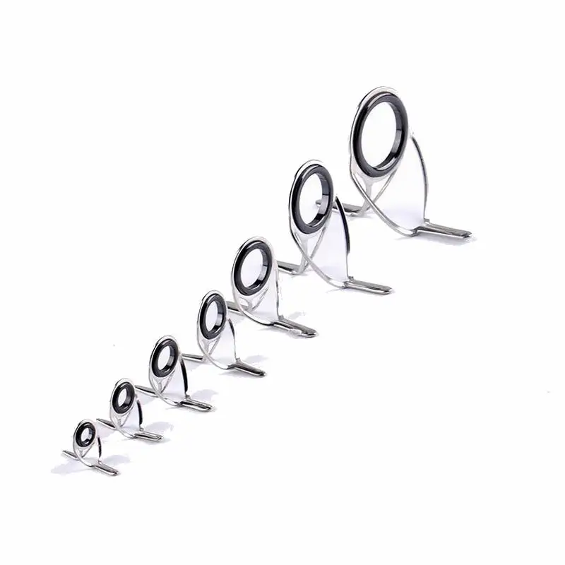 SG29 OB 4 Legs Spinning Lure Fishing Rod Rings Line Guides Sliver Stainless Steel and Black Ceramic