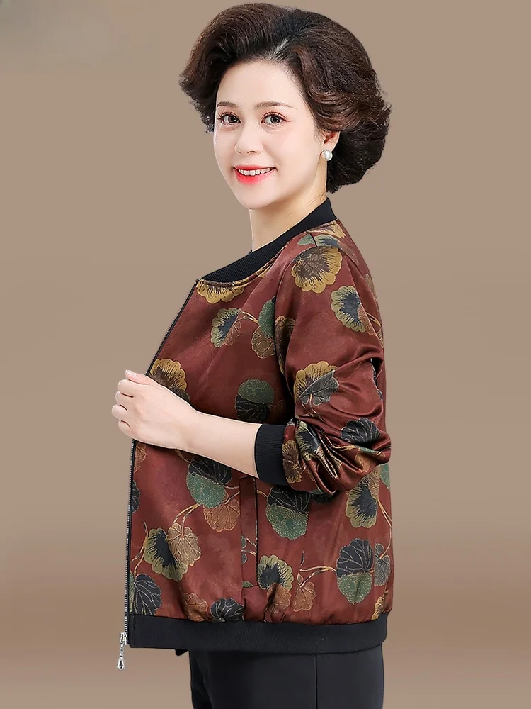 

Повседневная осенняя верхняя одежда для женщин среднего возраста: модная куртка-топ из полиэстера прямого кроя с длинными рукавами