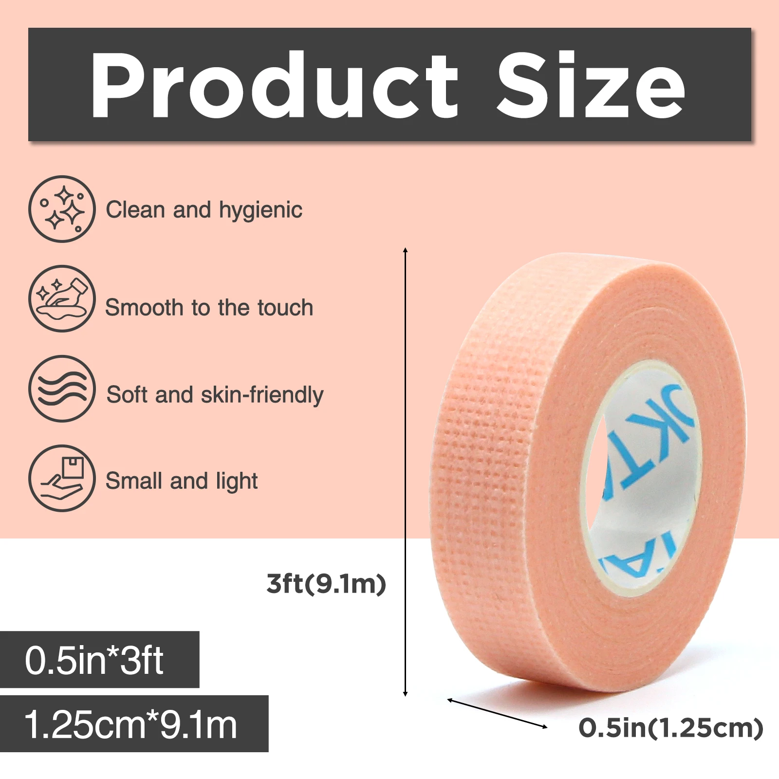 OKTAPE 6 Rolls Eyelash Tape,Adhesive Fabric Eyelash Extension Tape,Breathable Micropore Fabric Tape,9 m/10 Yard Each Roll