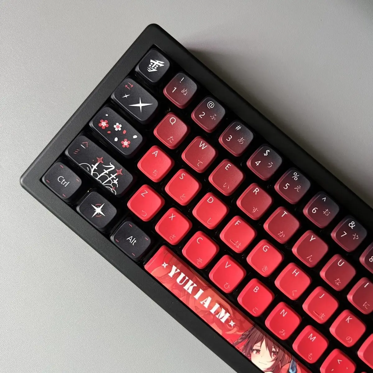 Juego de teclas Yukaim de 122 teclas, réplica de Snow Sakura PBT Dye-Sub, tapas de teclado de Anime, teclas de perfil MDA para regalo de teclado mecánico