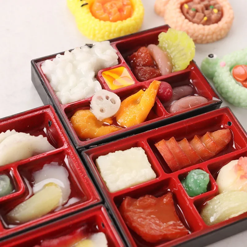 Itens para casa de bonecas em miniatura, mini coisas de sushi, comida rápida, almoço, salmão 1:12, casas de boneca bjd, acessórios de cozinha, modelo de brinquedos ob11