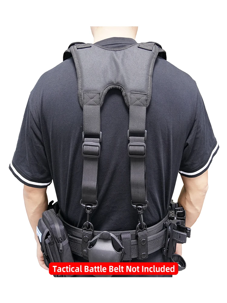 Tactical Tool Belt Suspenders 1.5 inch Black police Outdoor combat harness