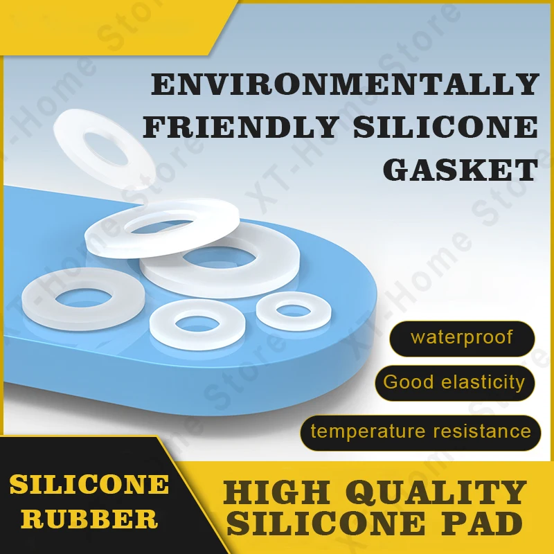 Junta de silicona transparente, resistente al calor, inodoro, impermeable, antideslizante, absorbente de golpes, Circular, plana, suave