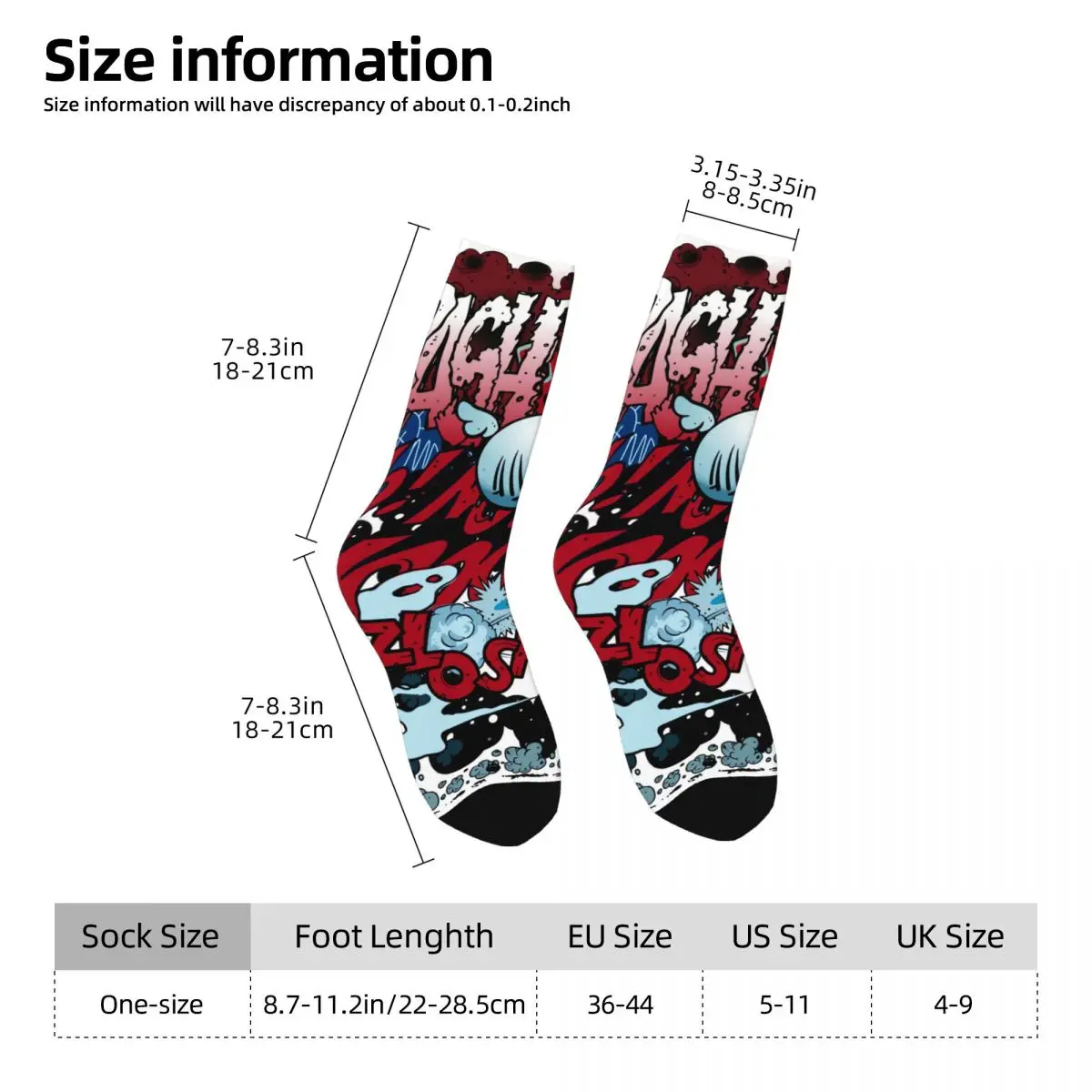 Happy Men's Socks Graffiti Comic Book Vintage Harajuku Graffiti Street Art Hip Hop Casual Pattern Crew Crazy Sock Gift Printed