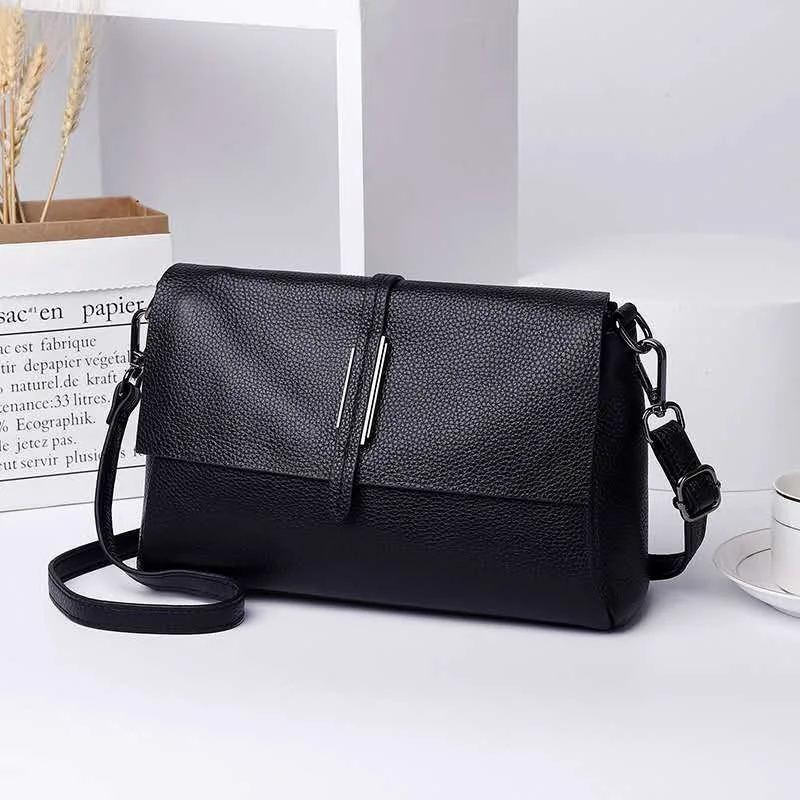 Sophisticated Work Shoulder Bag for Women Genuine Leather Convertible Crossbody Strap Stylish Versatile New Luxury Handbag