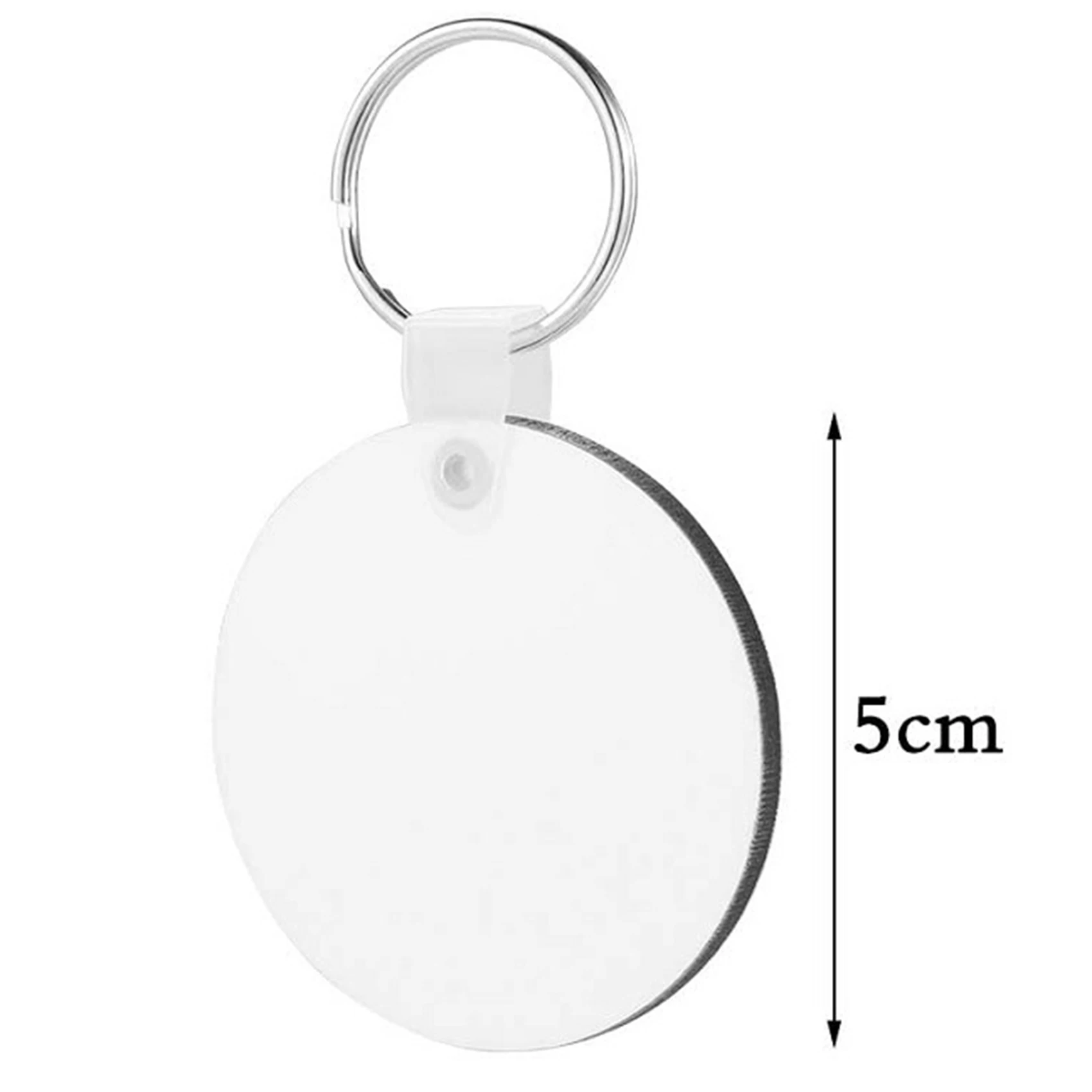 ABNM 20Pcs Sublimation Blank Keychain DIY MDF Blank Keychain With Key Ring Thermal Transfer Printing Keychain
