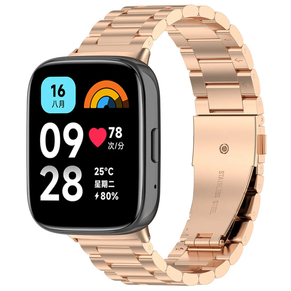 Pulseira de aço inoxidável para relógio Redmi 3 Active, Metal Bracelet Belt, Smart Watch Lite, Aço inoxidável 304