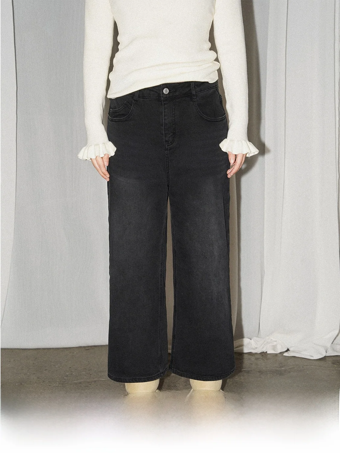 

Джинсы прямого кроя с высокой талией, повседневные женские джинсы, удобные, из микроэластичного денима