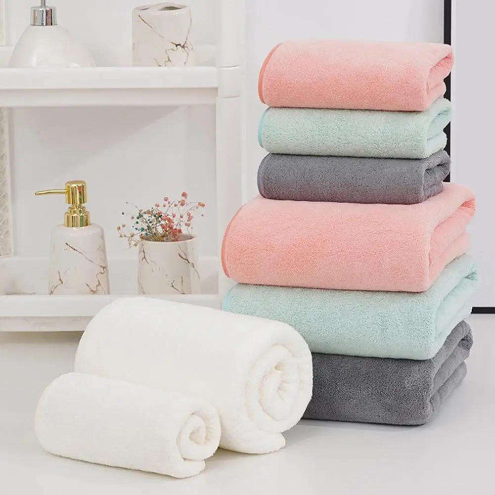 Thickened Microfiber Body Towel Coral Fleece Bath Towel Set Soft Absorbent Washcloth Collection Lint-free Bathroom for Shower