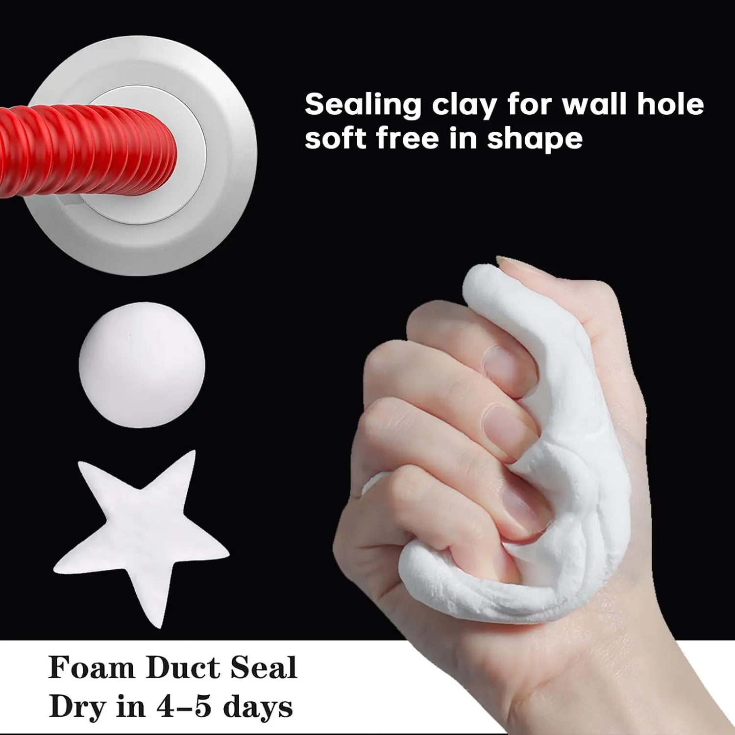 10 Pack Moldable Sealant Clay, White Fast Drying Sealant Mastic, Repair Sealing Putty for Drain Pipe Connections, Wall Holes, Air Conditioning Holes and Household Gap Filling.