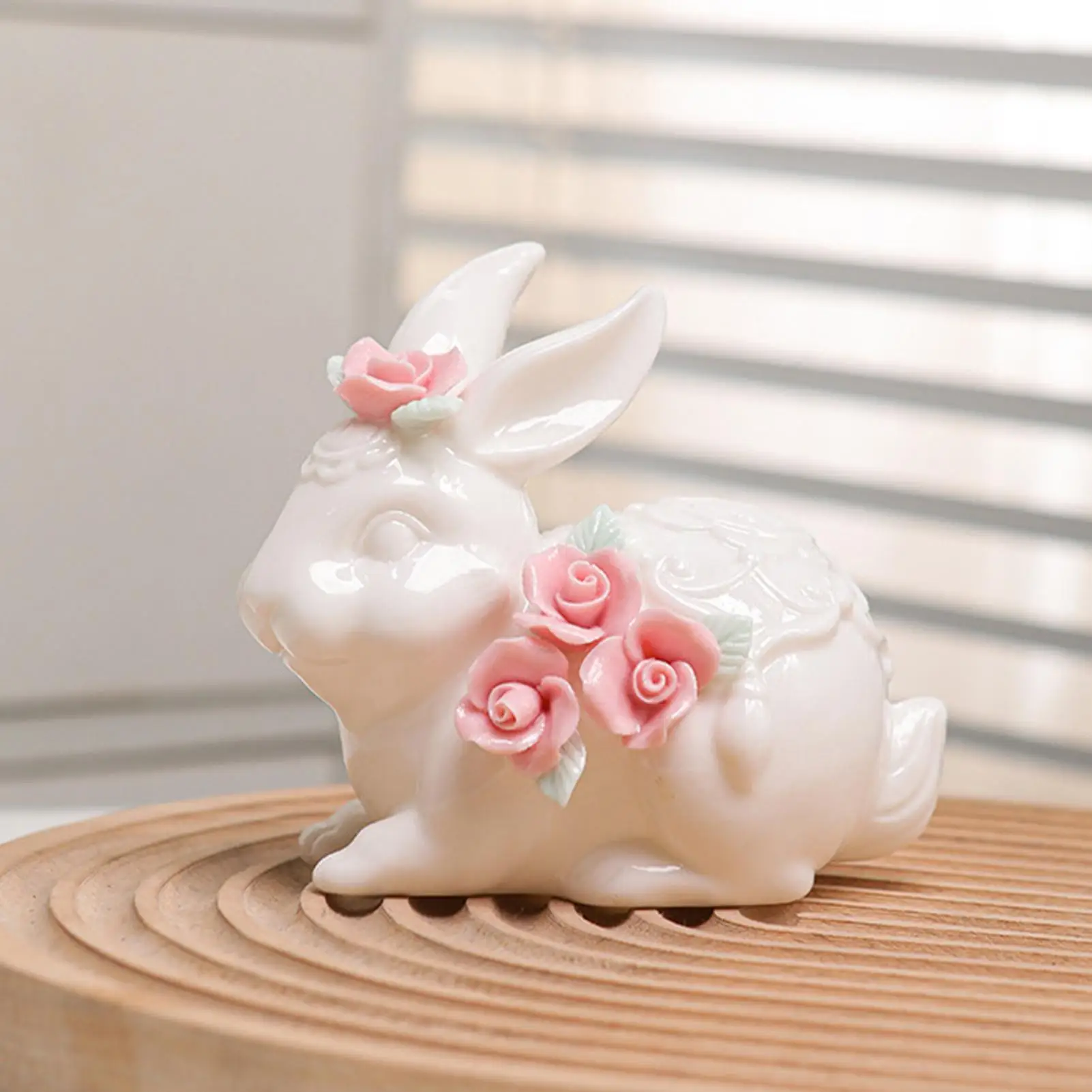 الأرنب ديكور السيراميك الأرنب النحت الحلي الزخرفية الصغيرة الجدول عرض سطح المكتب للمنزل الربيع غرفة عيد الفصح