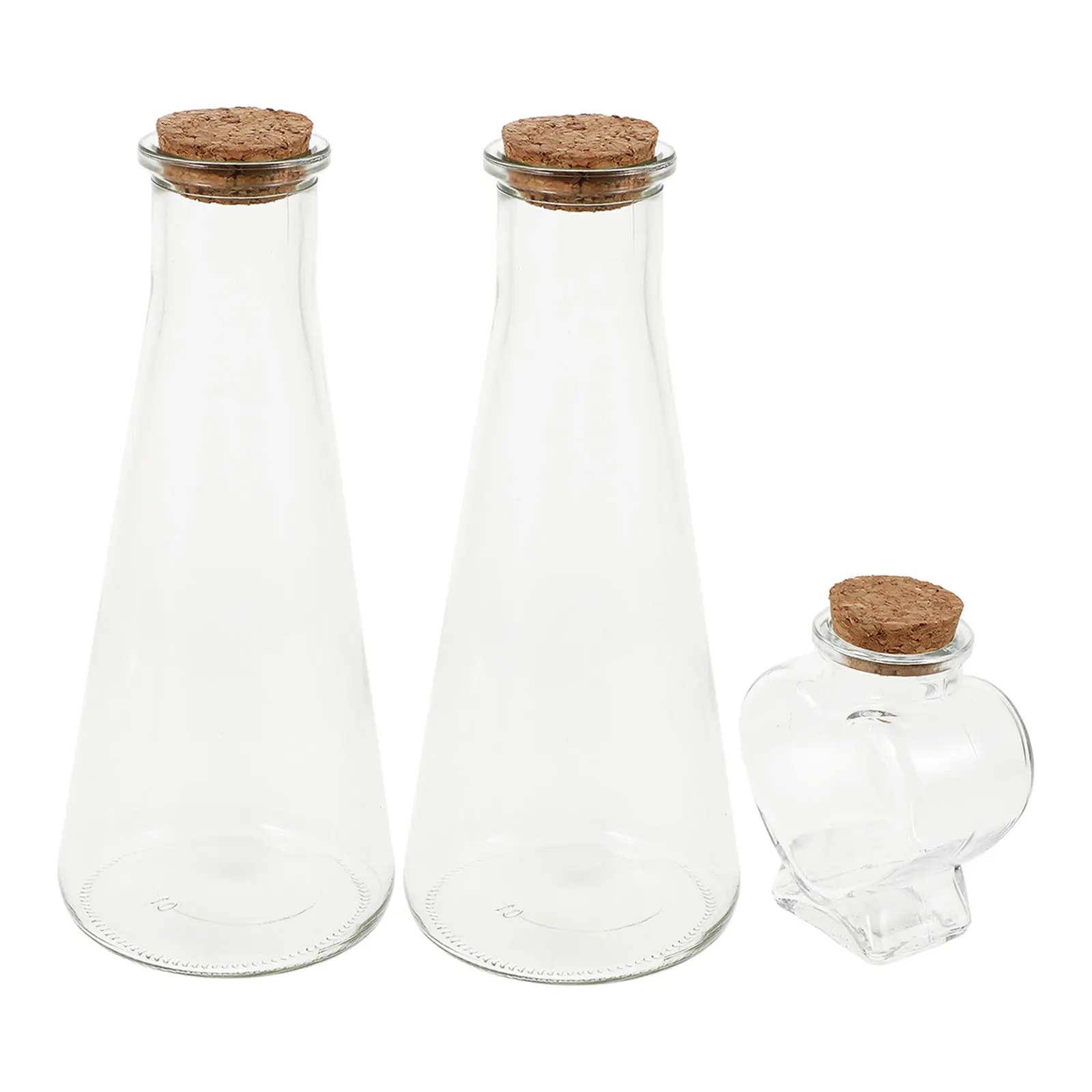 3 Pcs Memorial Colored Beach Shower Sand Decorative Glass Bottles Mini Jars Miniature