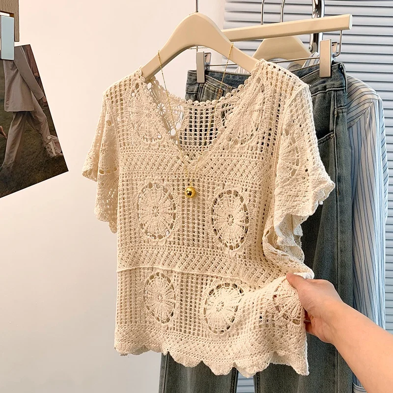 

Новая летняя футболка для похудения с v-образным вырезом и цветочным принтом, большие размеры, универсальный топ из тонкого хлопка и полиэстера