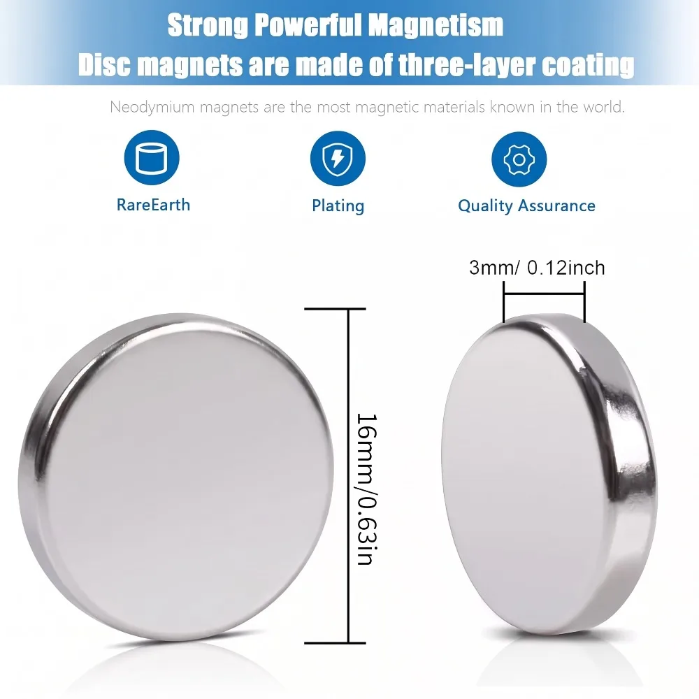 16x3mm Permanent Super Strong Powerful Magnetic Disc Round Neodymium Magnet Imanes for Fridge DIY Building Scientific Craft