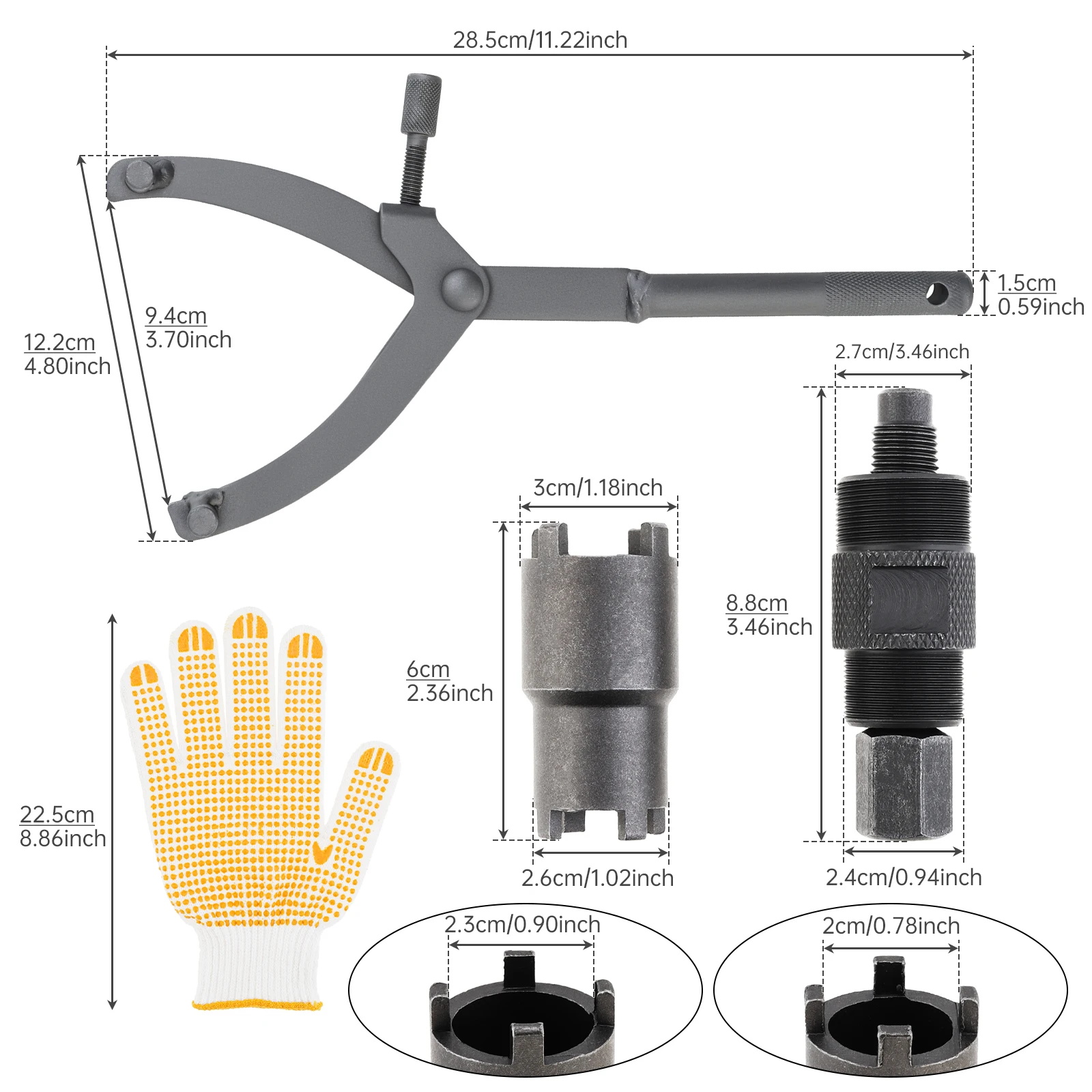 24mm 27mm Flywheel Puller Clutch Lock Nut Wrench Removal Spanner Adjustable Tool Set for Motorcycle Scooter Dirt Bike Go Kart