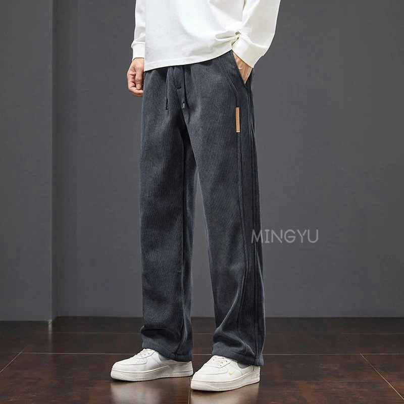 High Quality Brand Clothing Winter Corduroy Pants Men Cargo Work Thick Baggy Streetwear Joggers Brown Trousers Male Large Size
