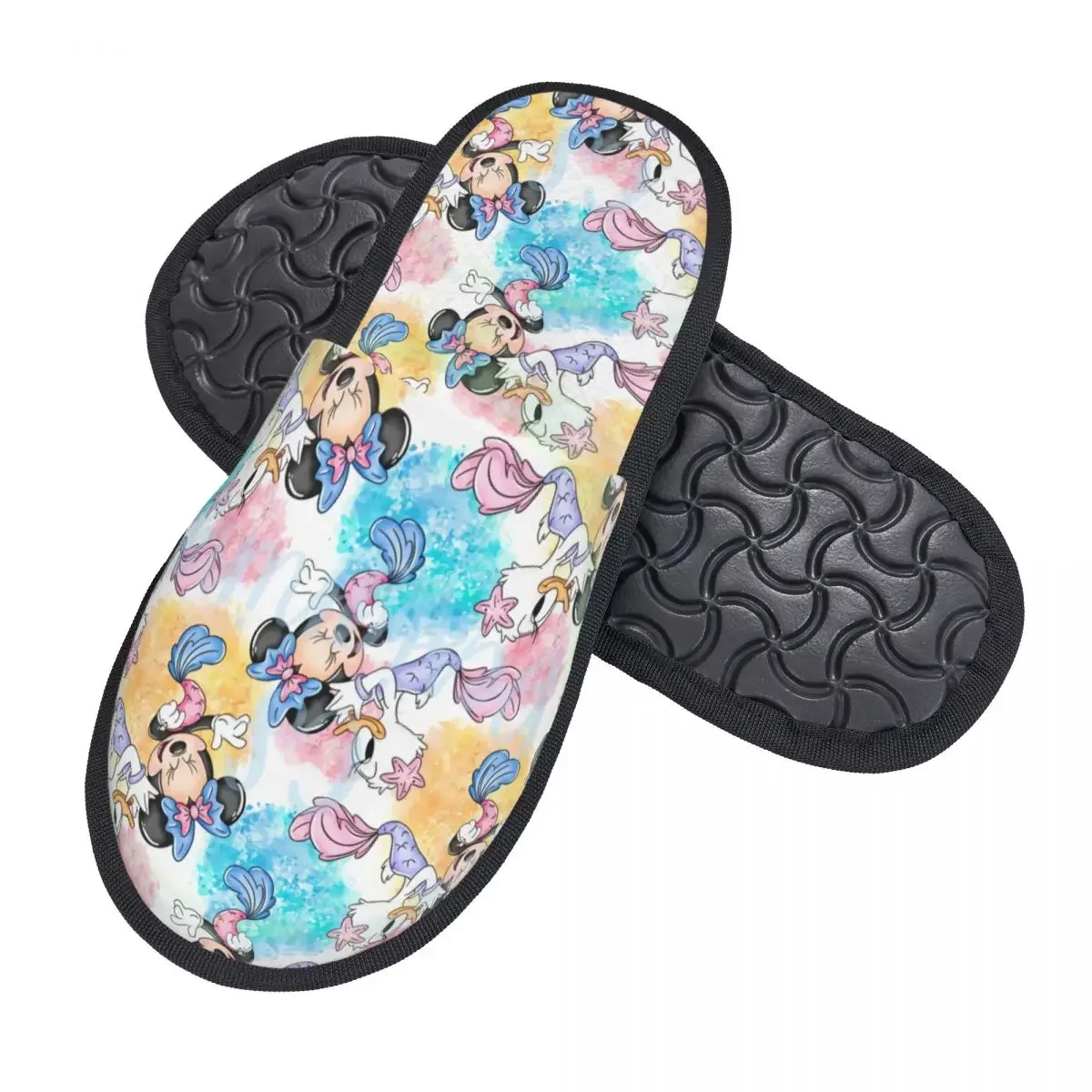 Custom Mickey Mouse Art Cartoon Guest Slippers for Bathroom Women House Slipper