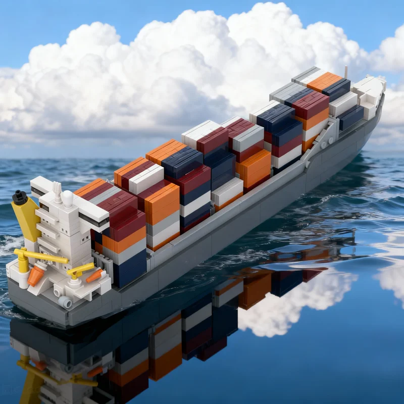 

1215PCS MOC Creative Model Baltic Max Feeder Ship Csm012 Collectible Display DIY Building Blocks Home Decor Gift Display Gift
