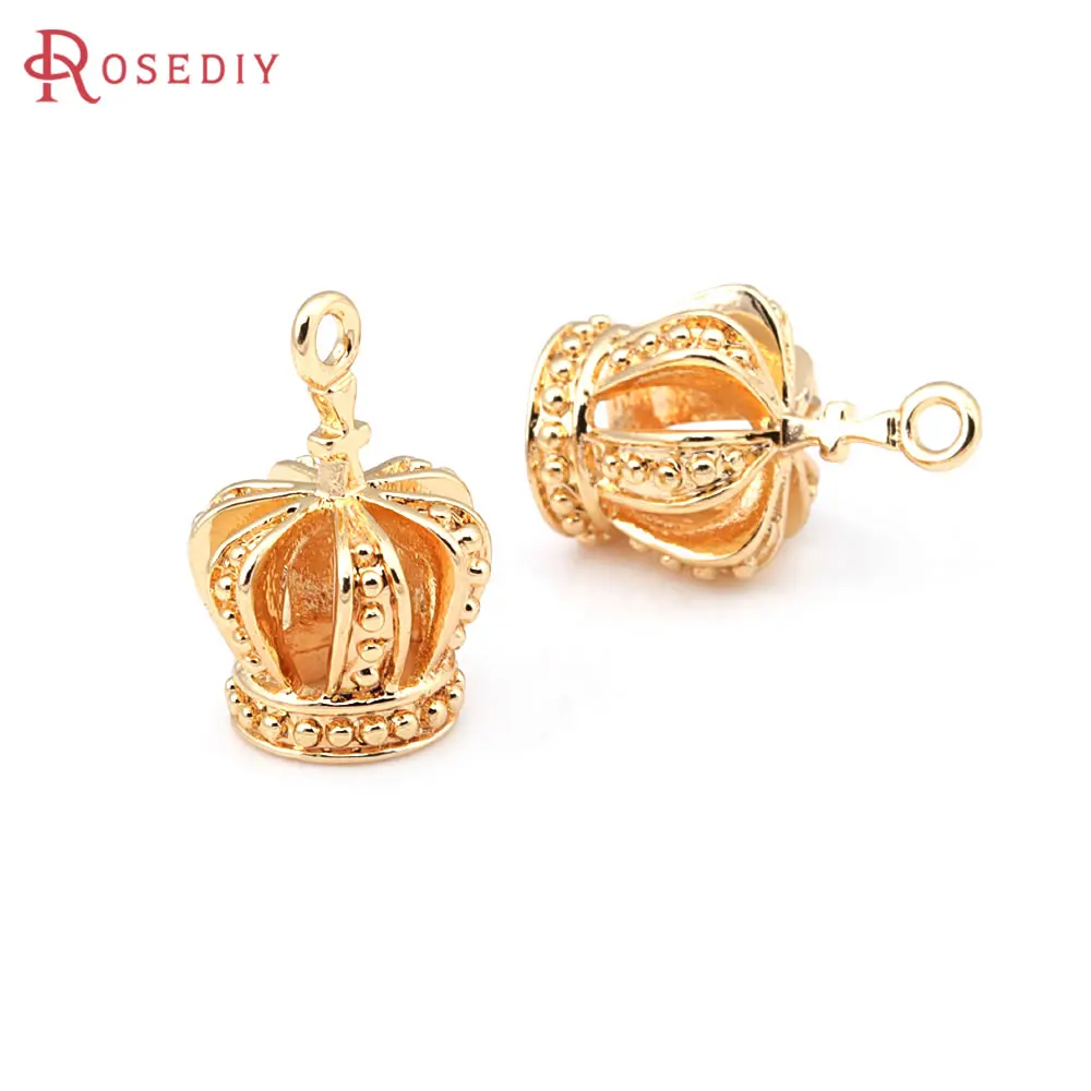 18K Gold Color Brass Crown Charms Pendants High Quality Diy Jewelry Making Supplies Necklace Earrings Accessories for Women