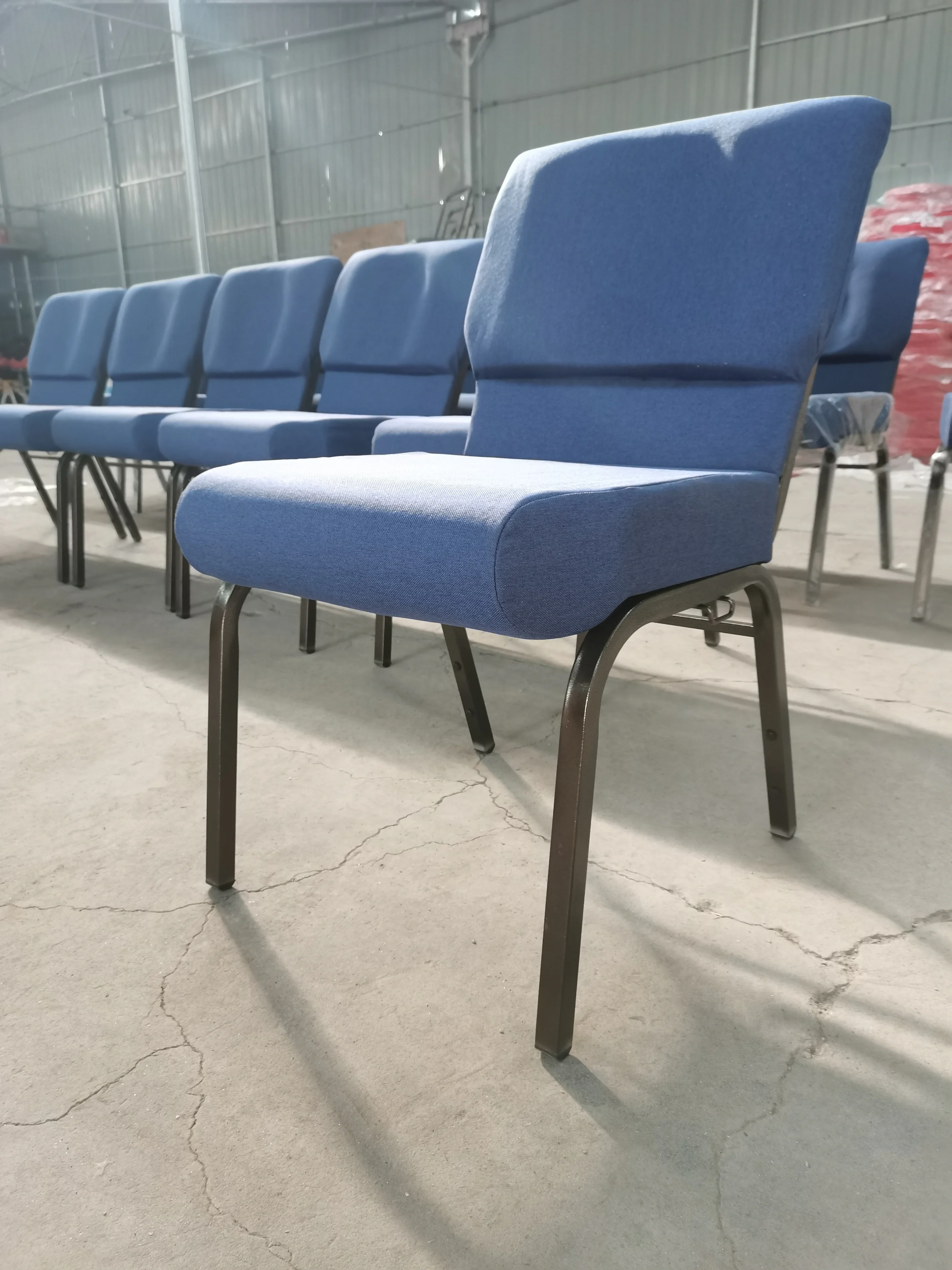 'manufacturer cheap steel banquet hall padded interlocking auditorium quality Theatre blue church chair