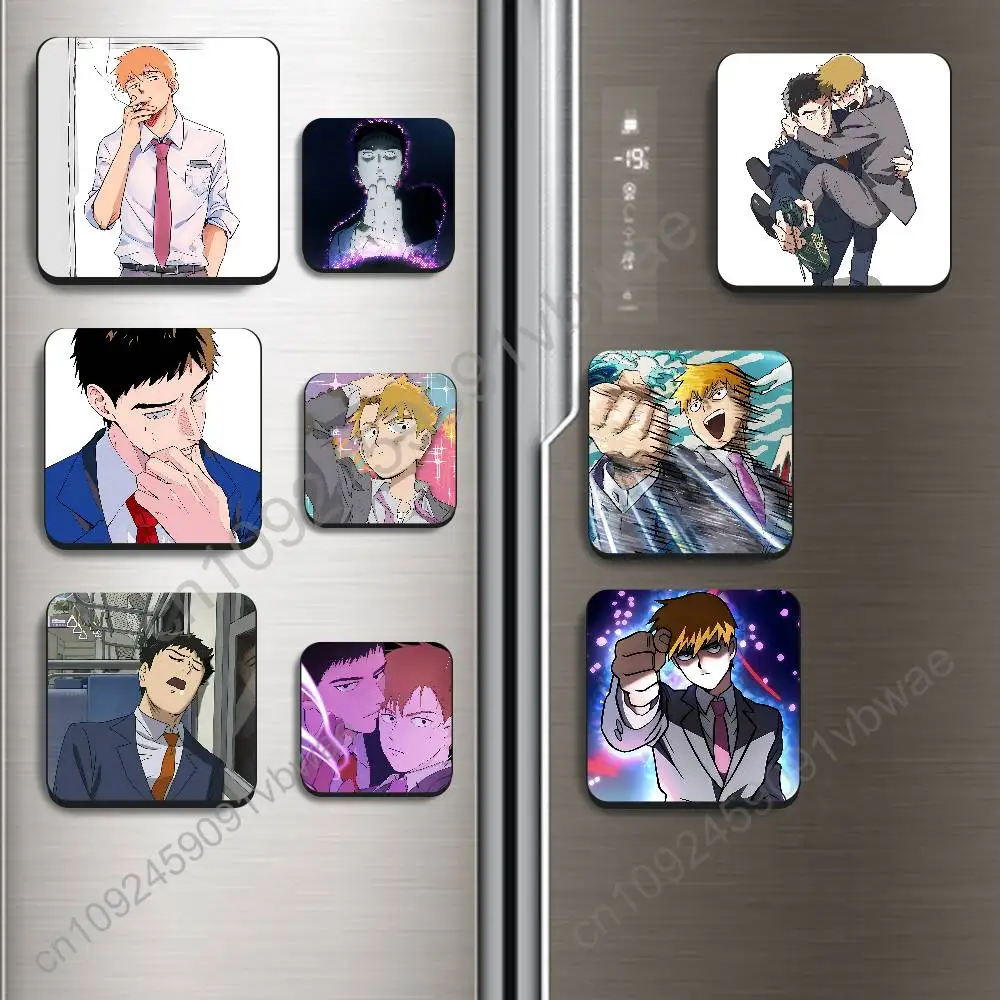 Katsuya and Arataka Reigen Mob Psycho 100 Magnetic Sticker Fridge Magnets No Falling Off Fit for Refrigerators