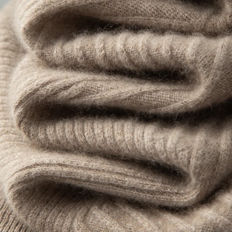 MVLYFLRT Men's Luxury 100% Pure Goat Cashmere V-Neck Knitted Pullover Sweater Warm Soft Versatile Autumn Winter Clothing Tops